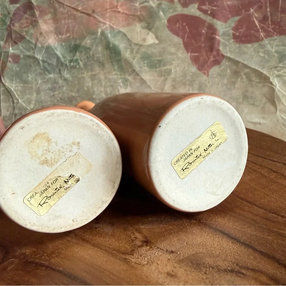 Rosenthal Netter Mid Century Terracotta Color High Glaze Ceramic Bottle Vase Set